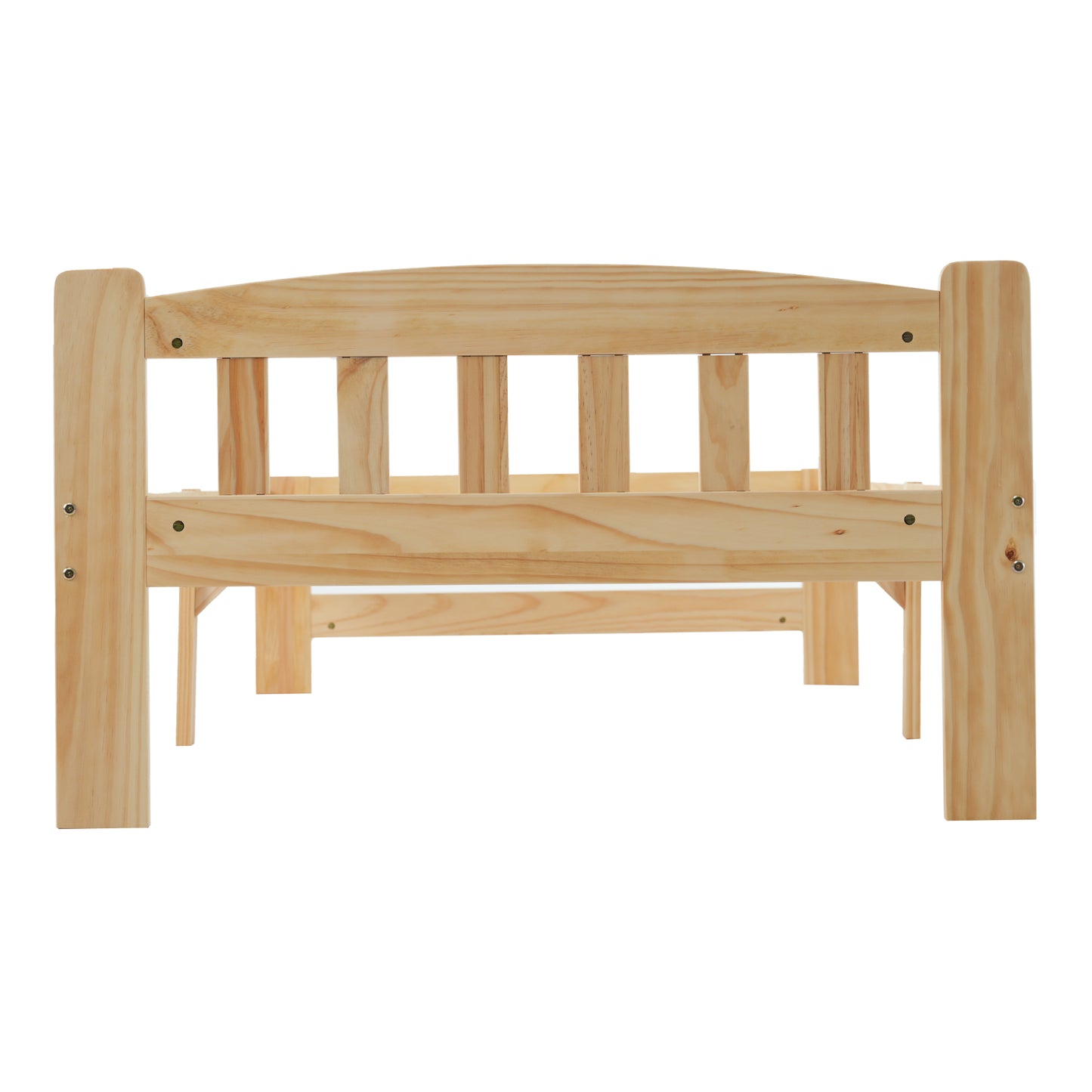 Solid Wood Futon Bed with Headboard and Slatted Frame - Natural 90x200 cm