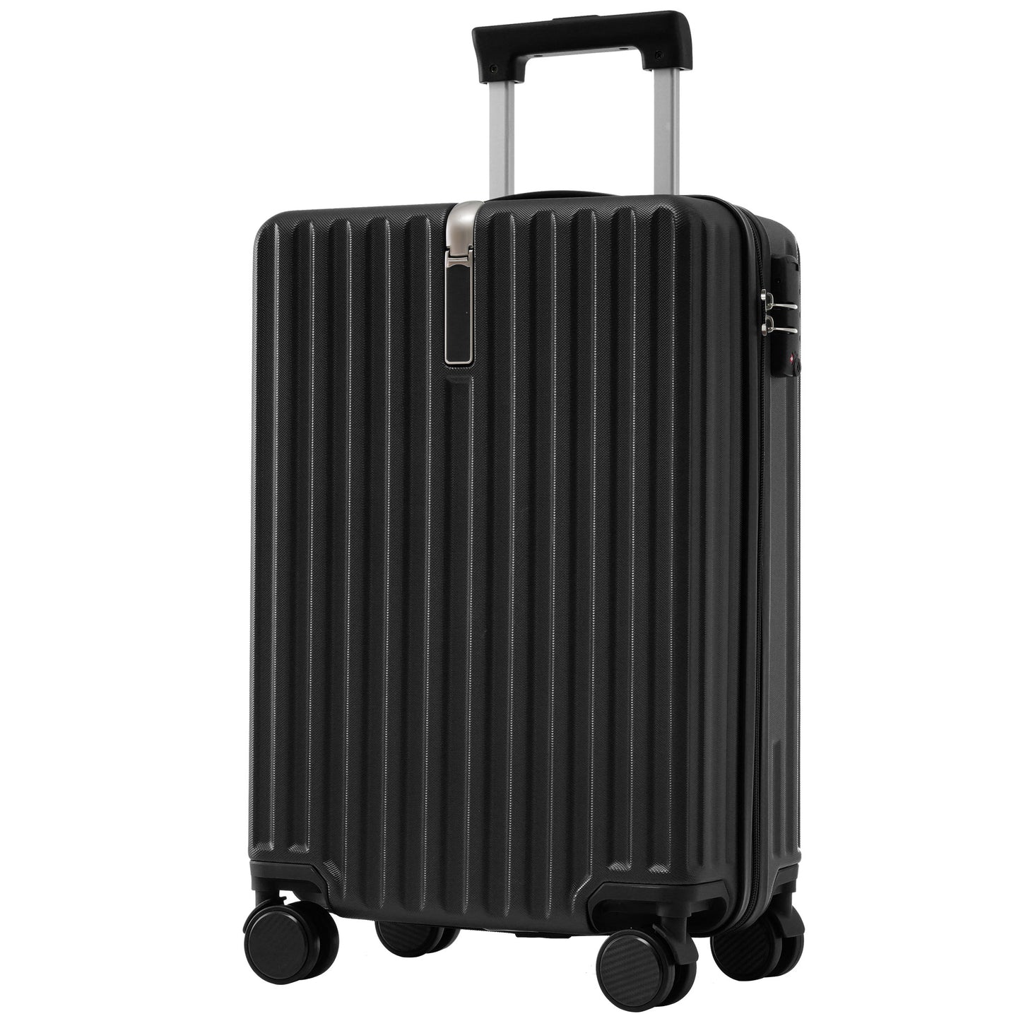 (Z)Hard Suitcase With Wheels Suitcase Suitcase 4 Wheels ABS Material TSA Customs Lock 55*36*21 Black