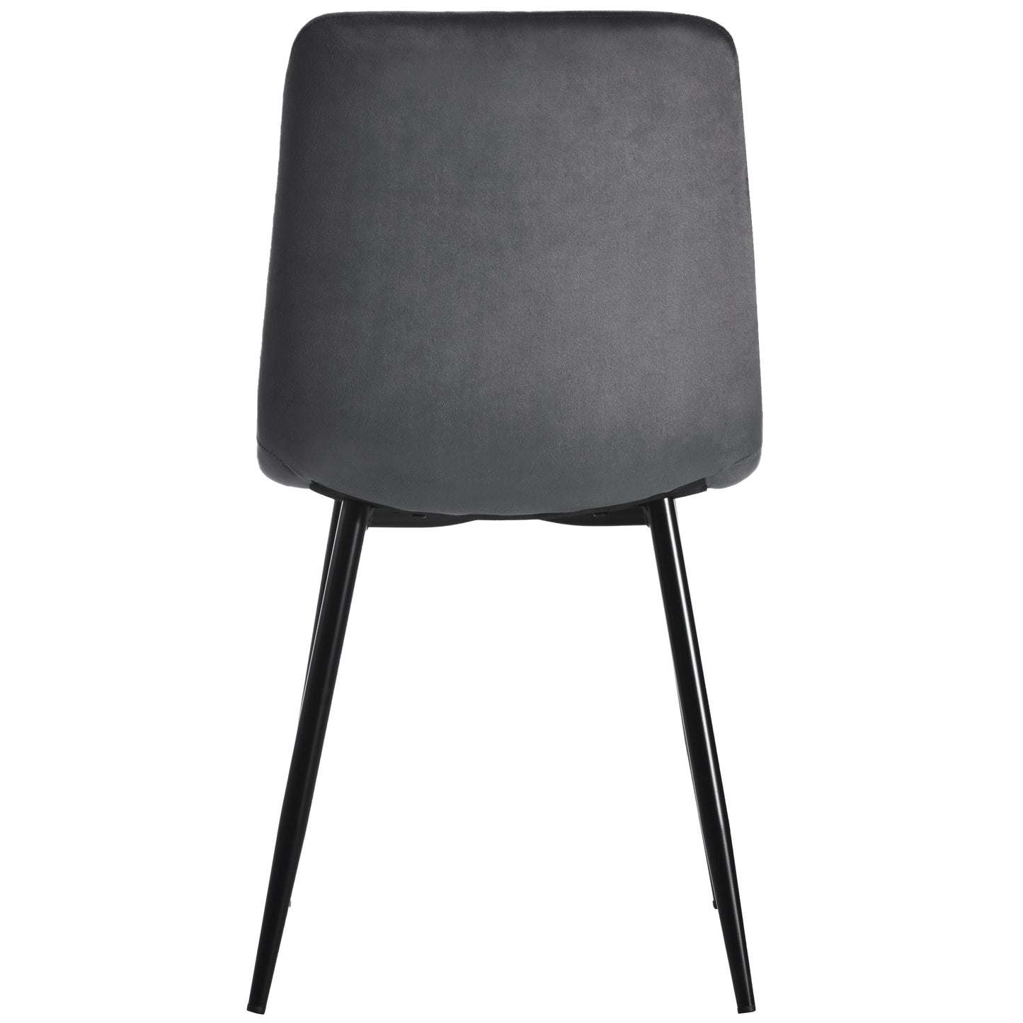 Dark Grey Twill Velvet Dining Chairs-Upholstered, Metal Frame, Set of 4