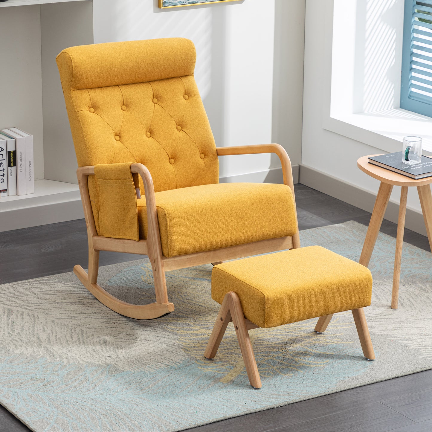 Cozy Living Room Rocking Chair with Ottoman for Ultimate Relaxation