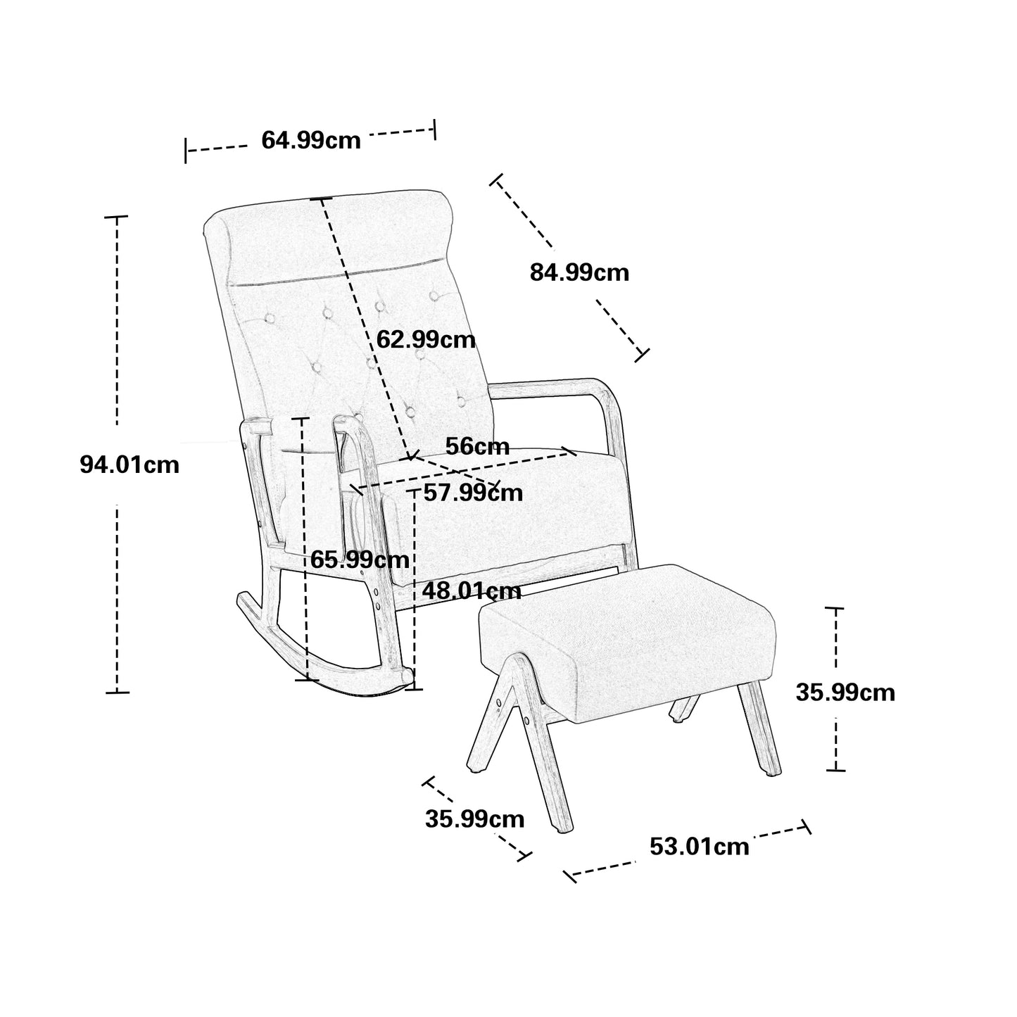 Cozy Living Room Rocking Chair with Ottoman for Ultimate Relaxation