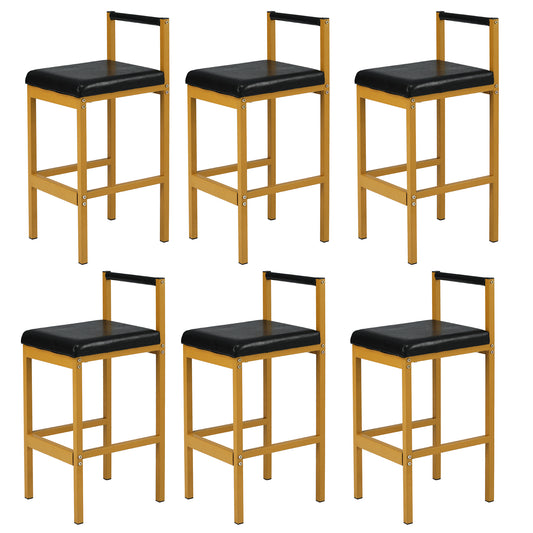 Stylish Black and Gold Dining Chairs-6pcs