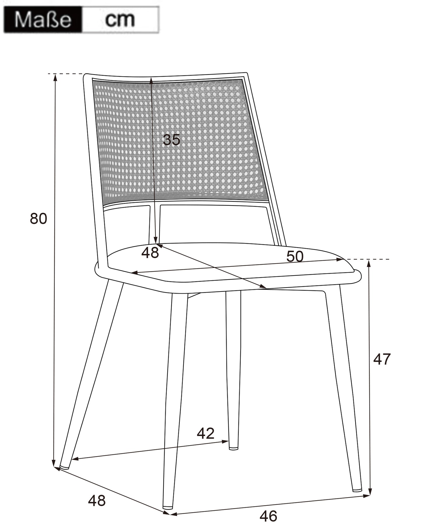 Black Rattan Backrest Chairs-PU Seat, Metal Legs, Living Room Bedroom Set of 2