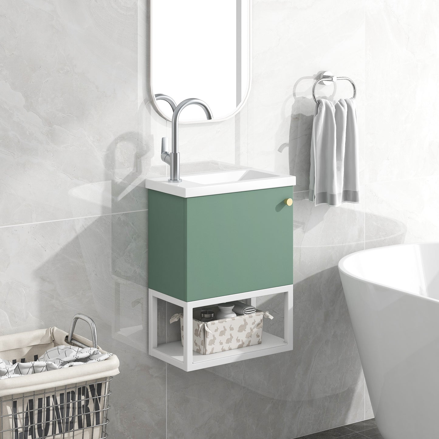 （Z）Bathroom furniture washbasin with vanity Vanity unit Vanity unit hanging Small guest bathroom furniture