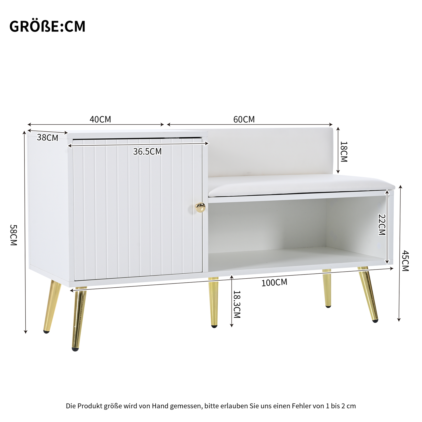 Modern Luxurious White Shoe Chest with Padded Bench and Ample Storage