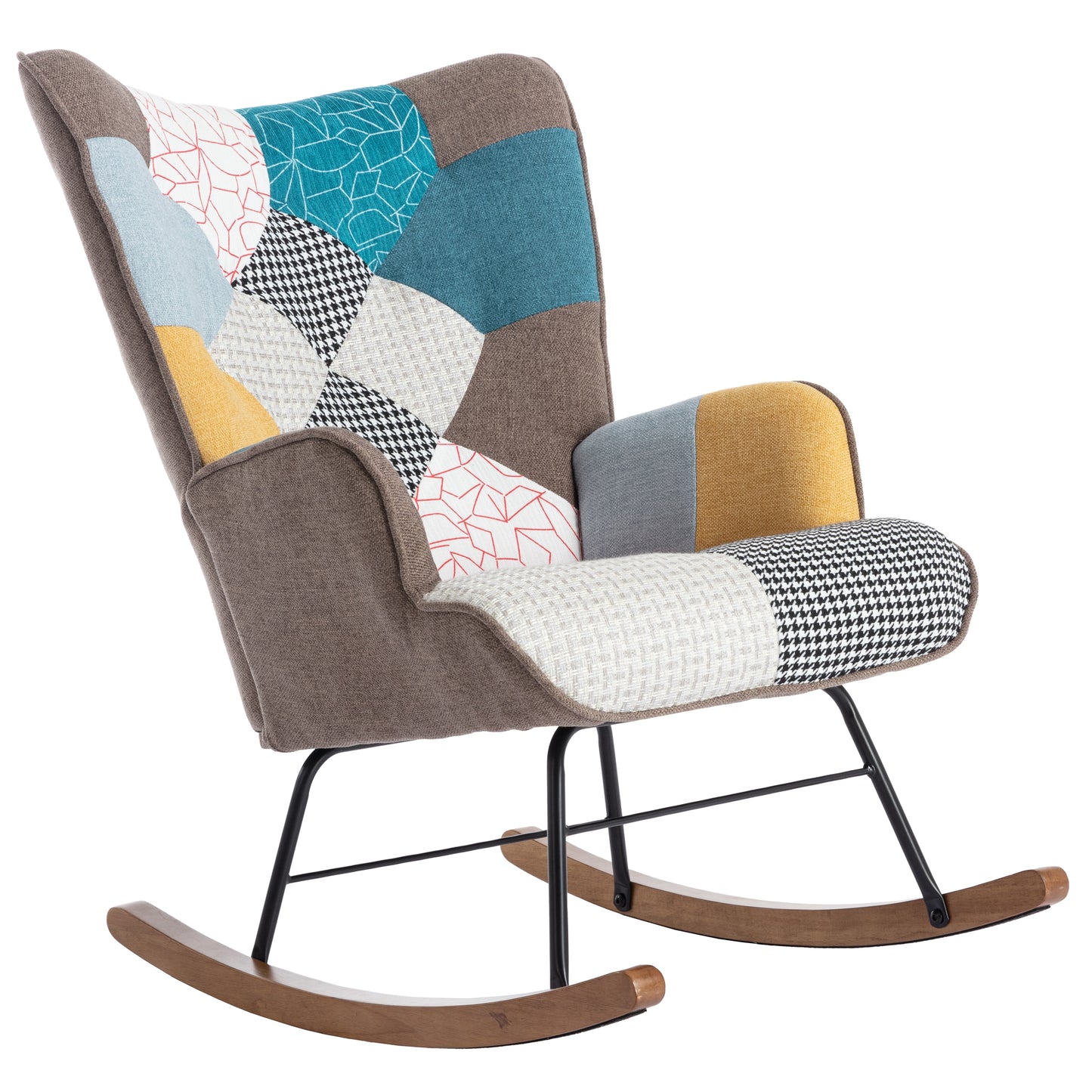 Splicing Rocking Chair-Modern Comfort for Living Rooms