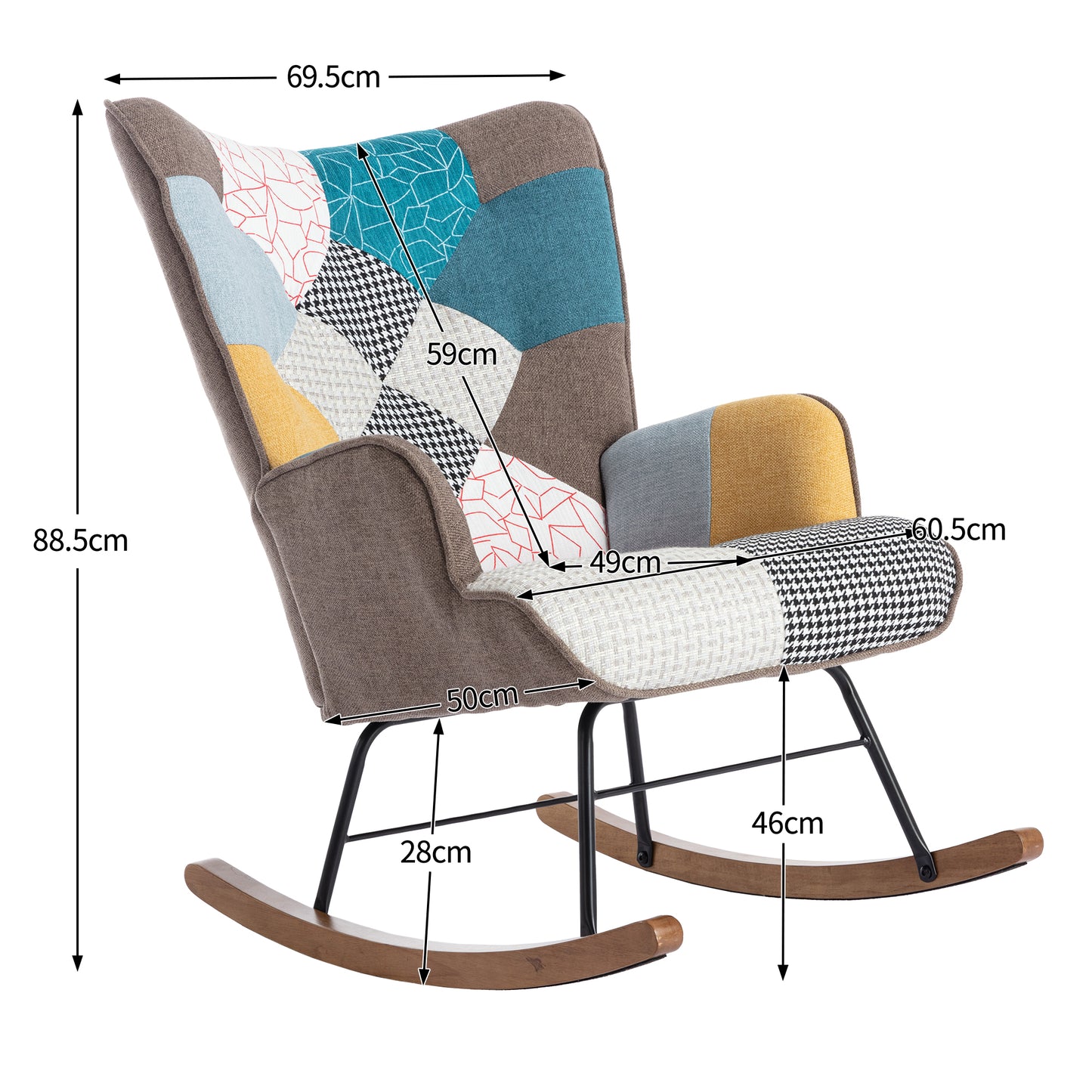 Splicing Rocking Chair-Modern Comfort for Living Rooms