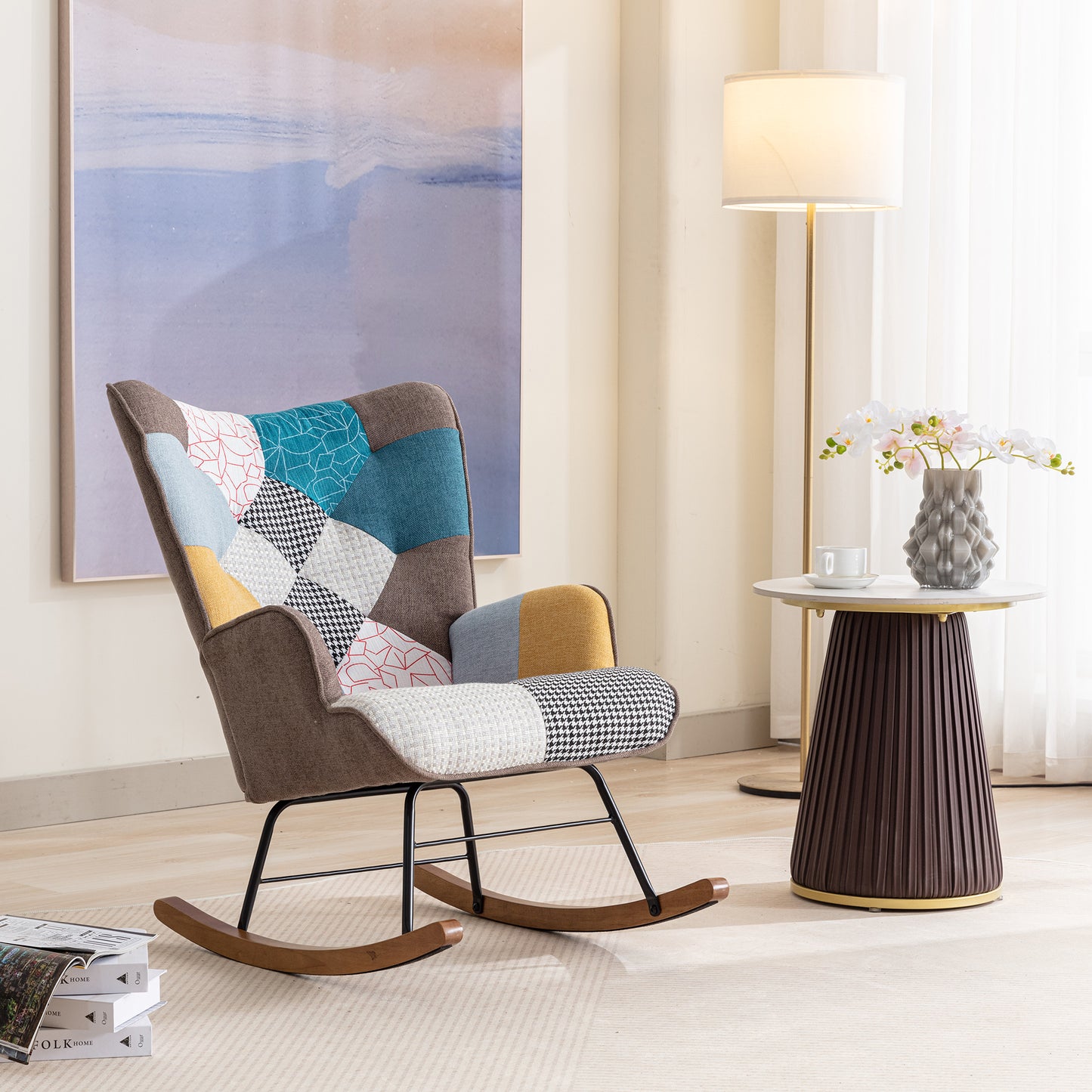 Splicing Rocking Chair-Modern Comfort for Living Rooms