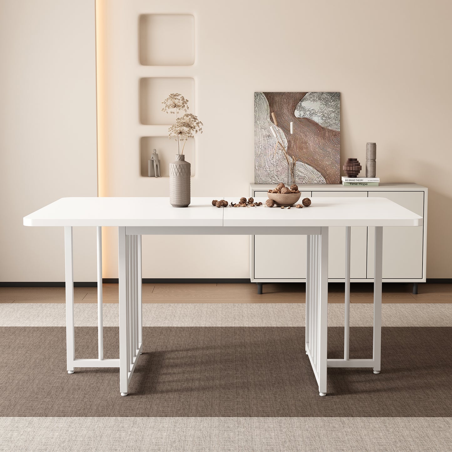 Sleek White Modern Dining Table