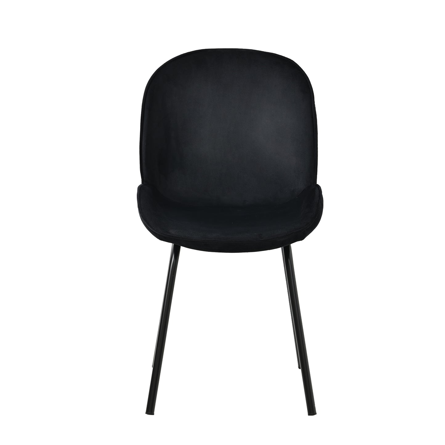 Pair of Velvet Dining Chairs-Round Back, Metal Frame, 150kg Load Capacity