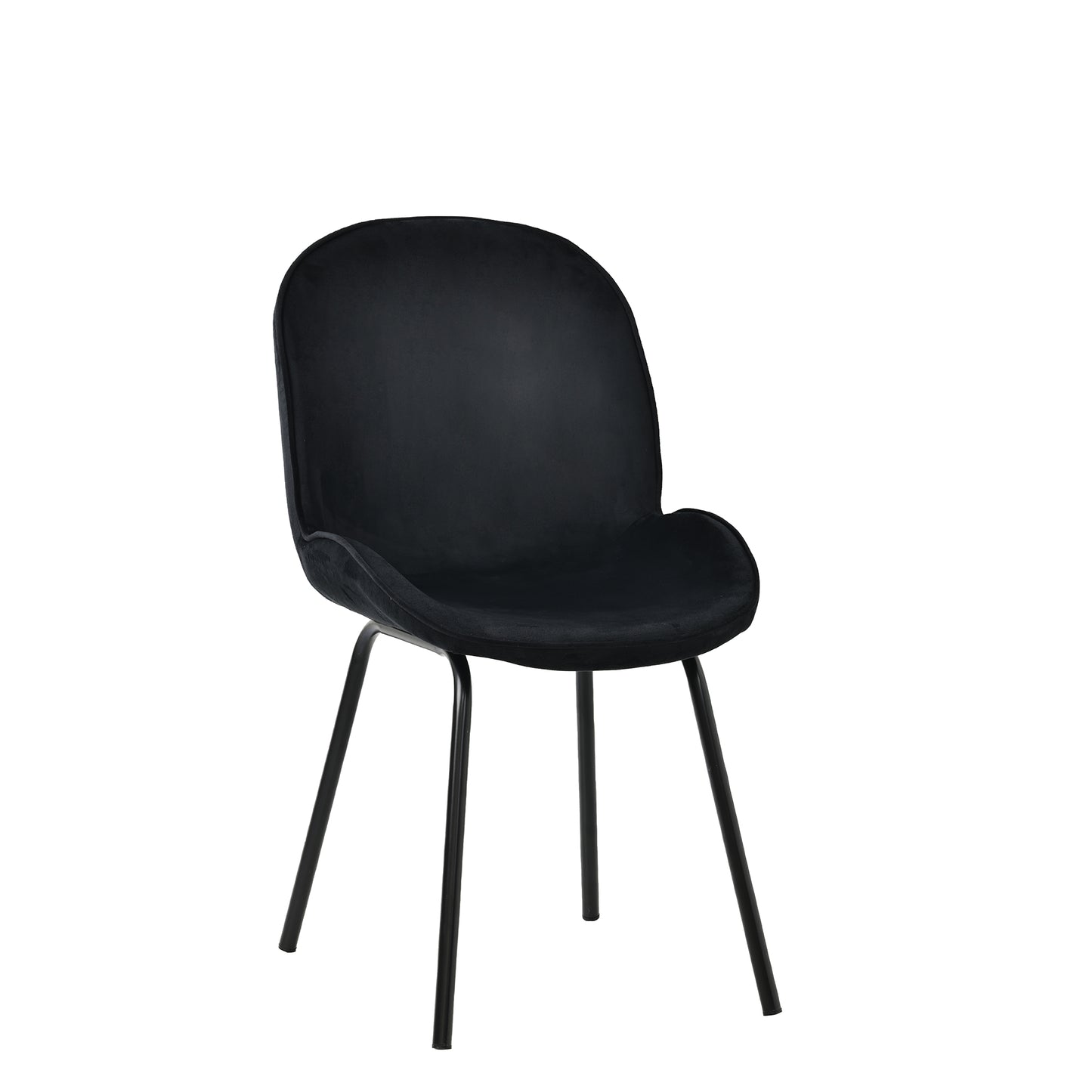 Pair of Velvet Dining Chairs-Round Back, Metal Frame, 150kg Load Capacity