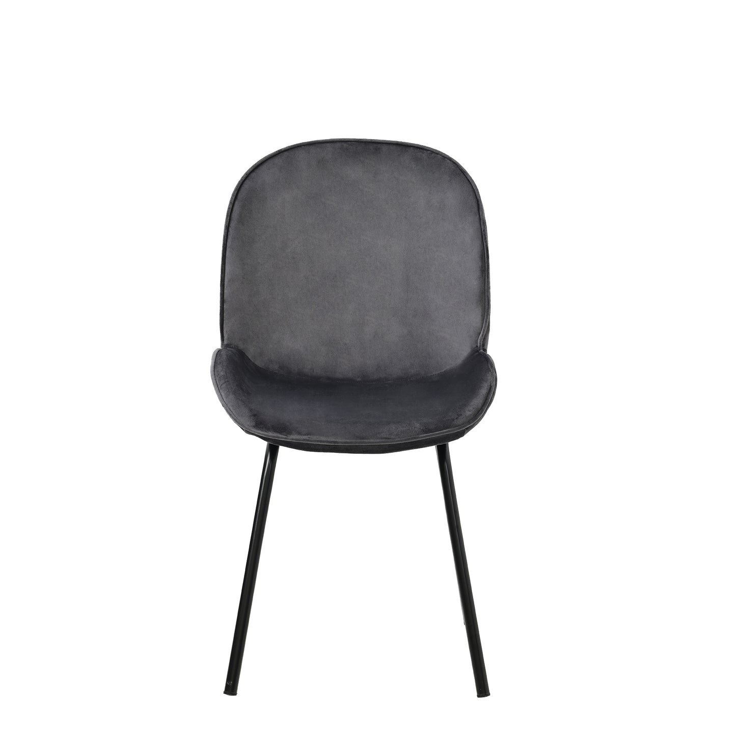 Velvet Dining Chairs-Round Back, Metal Frame, 150kg Load Capacity-Set of 2