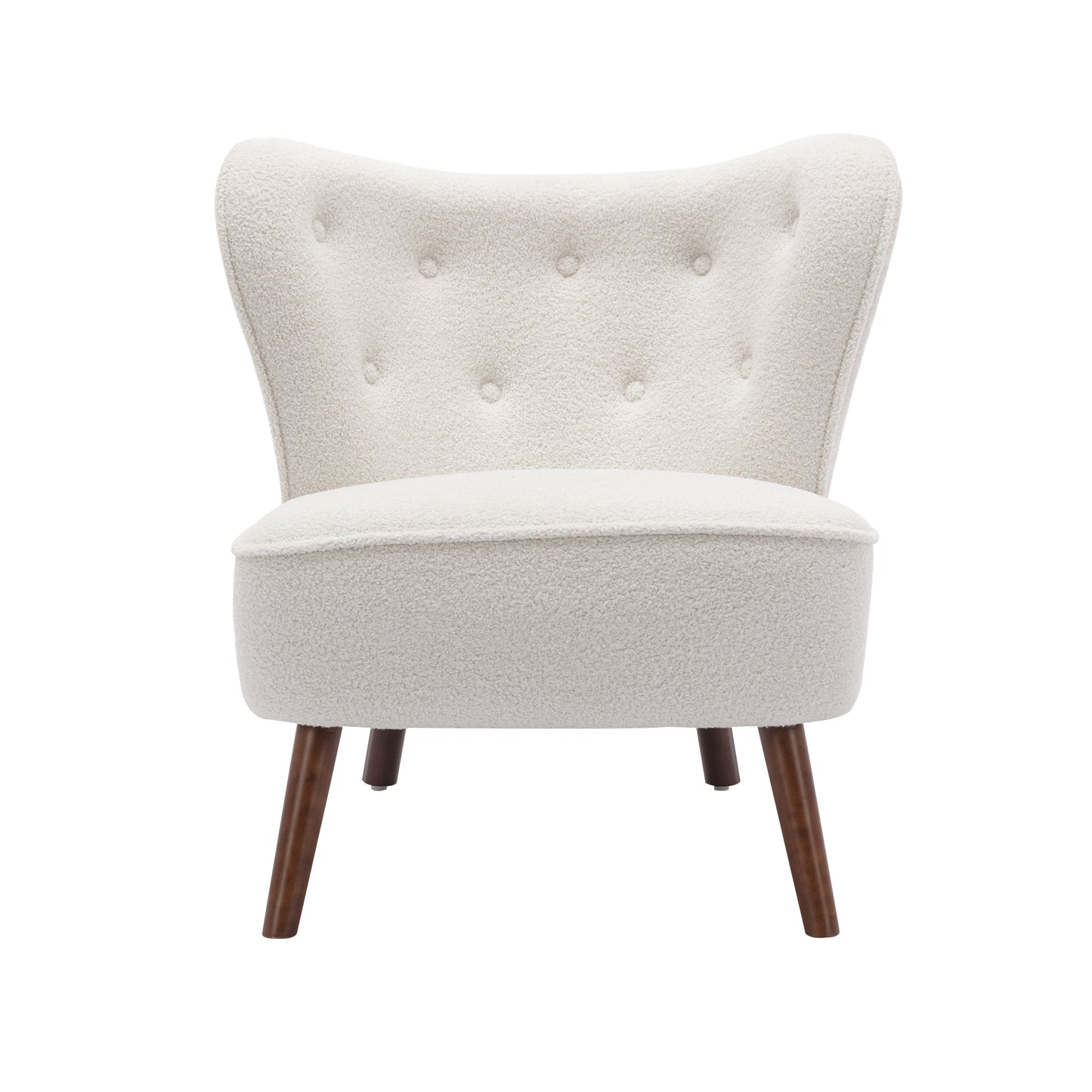 Modern High-Back Leisure Chair with Solid Wood Legs