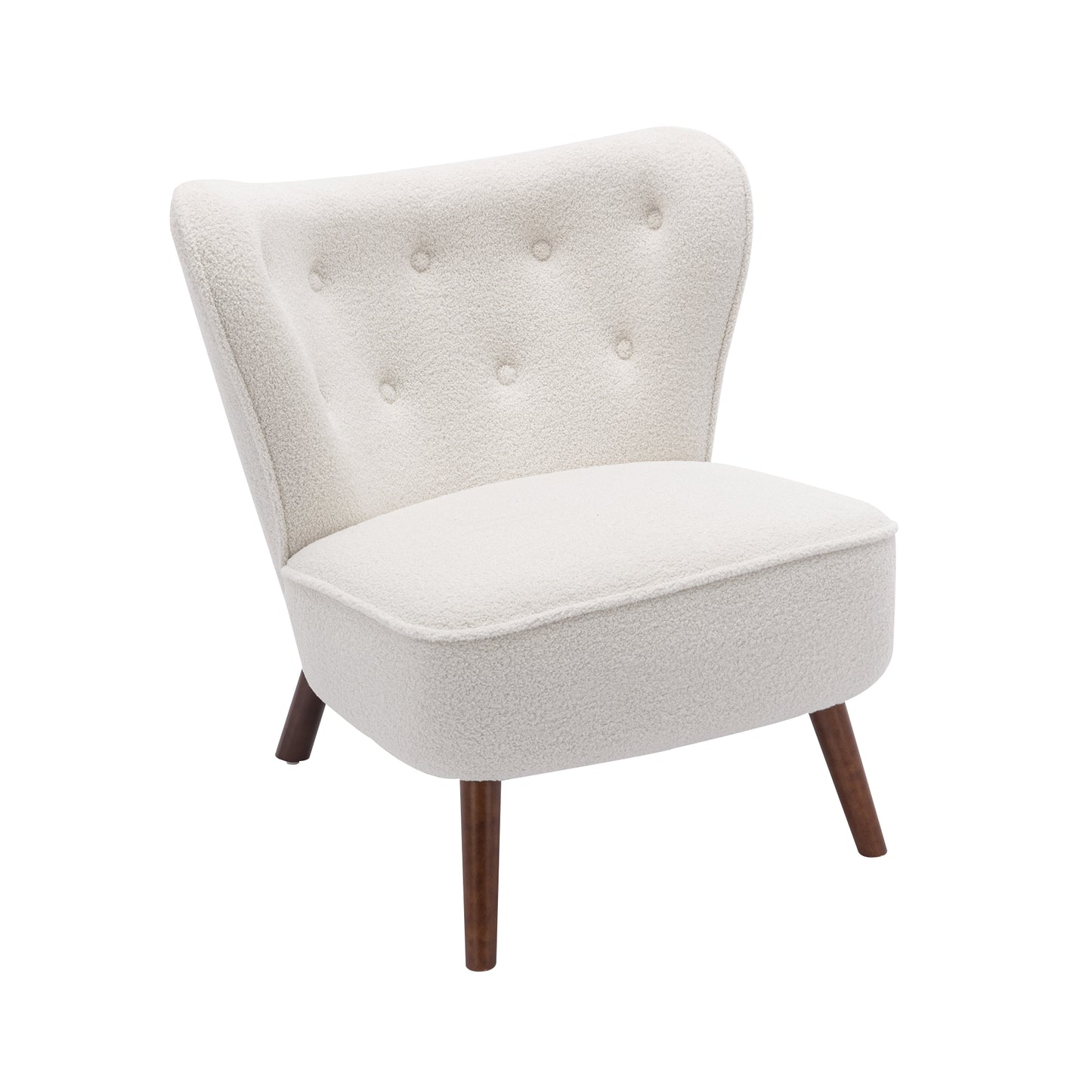 Modern High-Back Leisure Chair with Solid Wood Legs