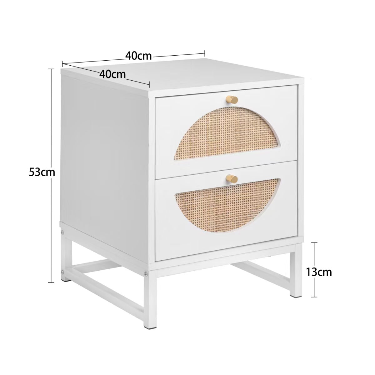 Versatile Bedside Table-Two Drawers, Semi-Circular Symmetry  Customizable