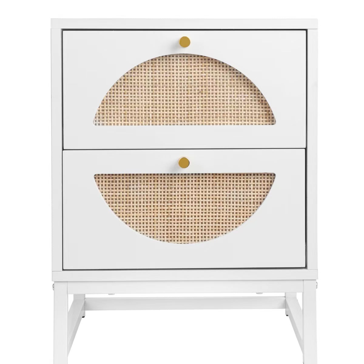 Versatile Bedside Table-Two Drawers, Semi-Circular Symmetry  Customizable