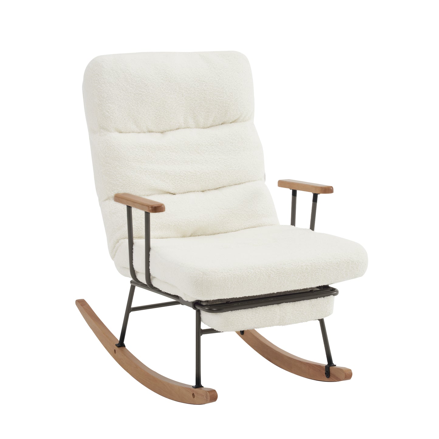 Gravity-Adjusted Comfortable Rocking Lounge Chair with Manual Footrest