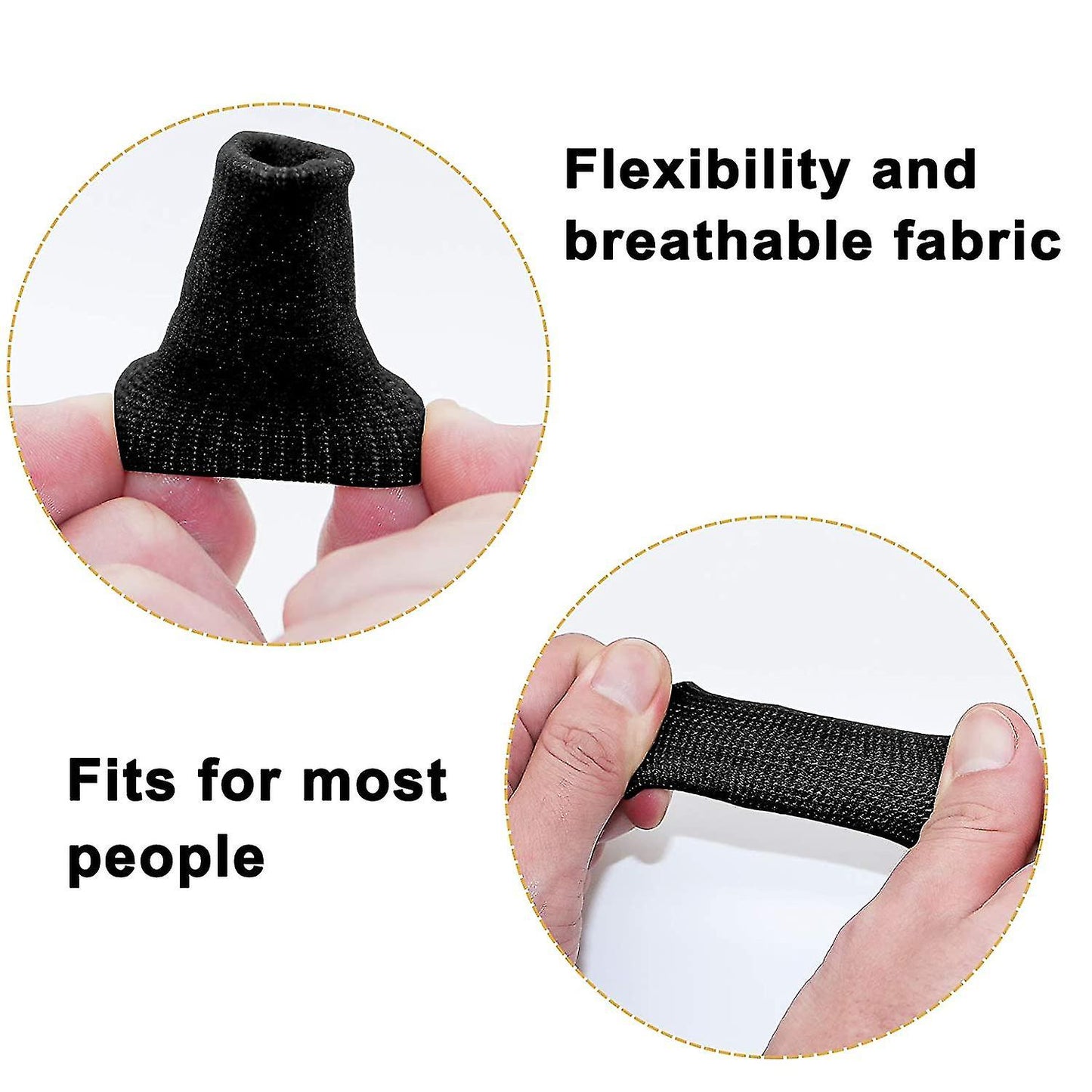 (Y)20 Pack Finger Sleeves , Thumb Splint Brace For Finger Support, Breathable Elastic Finger Tape, Compression Pression Protector(black)