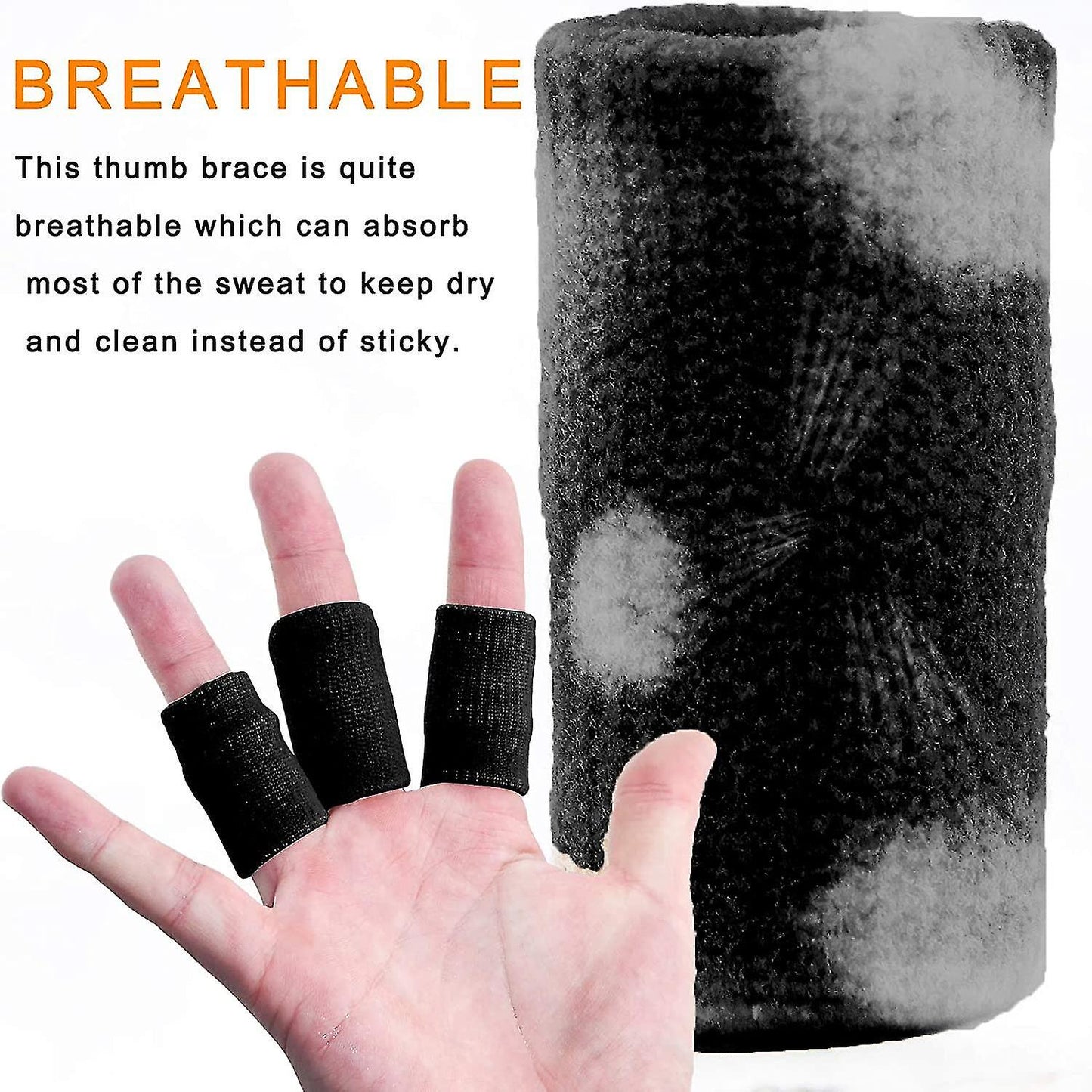 (Y)20 Pack Finger Sleeves , Thumb Splint Brace For Finger Support, Breathable Elastic Finger Tape, Compression Pression Protector(black)