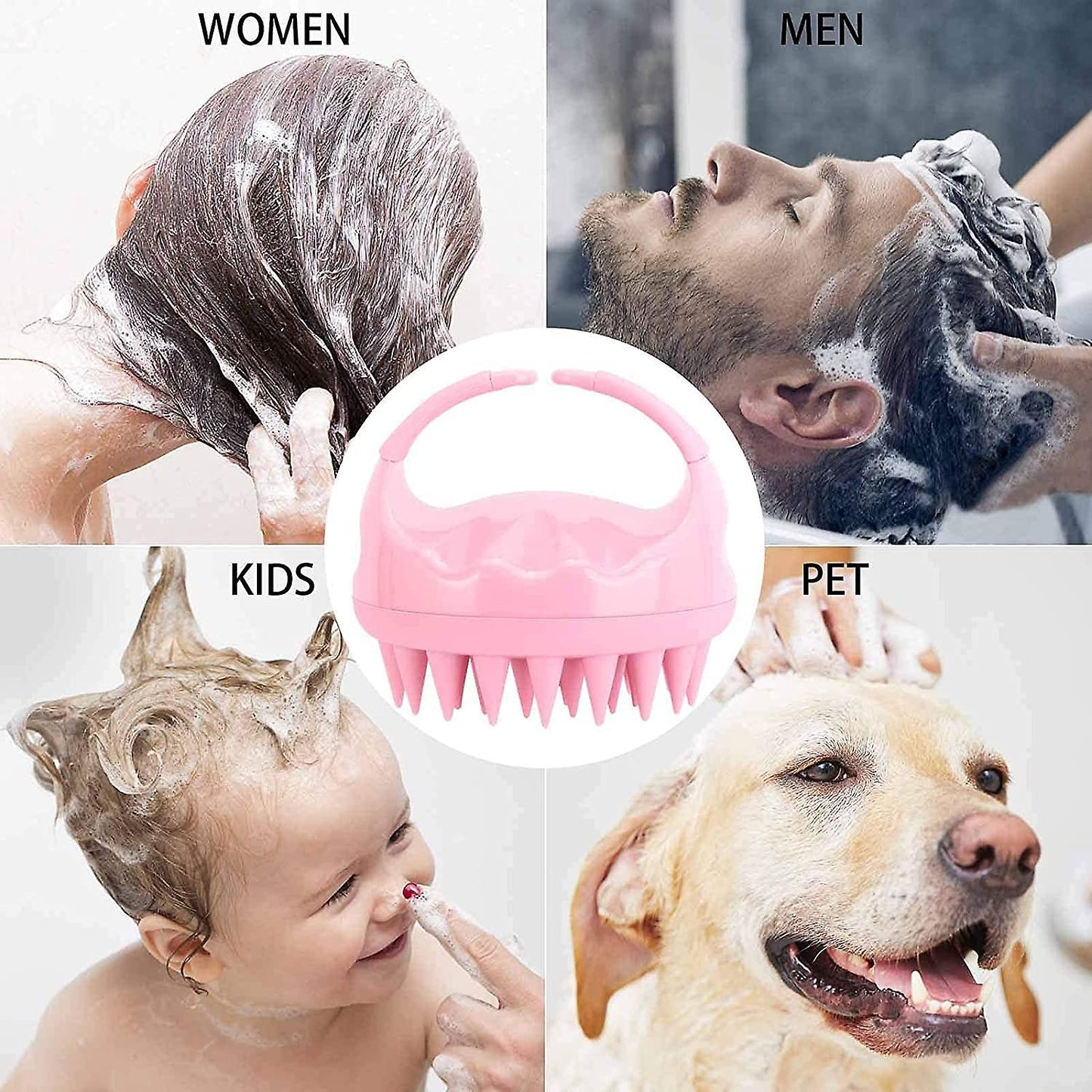 (Y)3 Pieces Hair Scalp Massager Shampoo Brush Silicone Head Washer Brush Handheld Shower Scalp Scrubber Cleansing Brush For