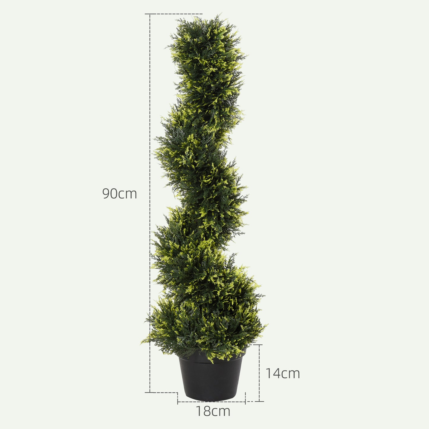 Set of 2 Artificial Cedar Trees, Large 90cm Artificial Plants for Living Room, Bedroom, Office, Garden, Modern Decoration
