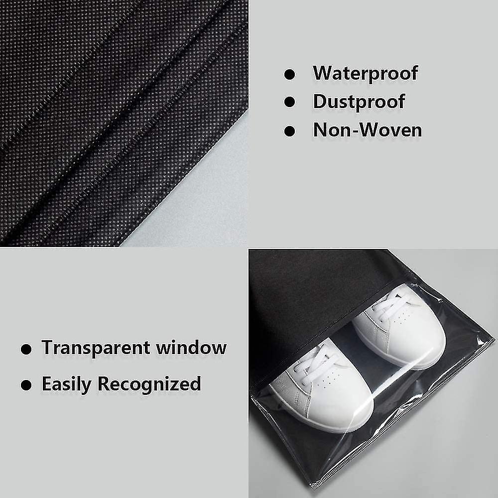 (Y)18 Pcs Dustproof Drawstring Bag Travel Shoe Bags Dust Cover Pouch Bag Storage With Visual Window For Handbags