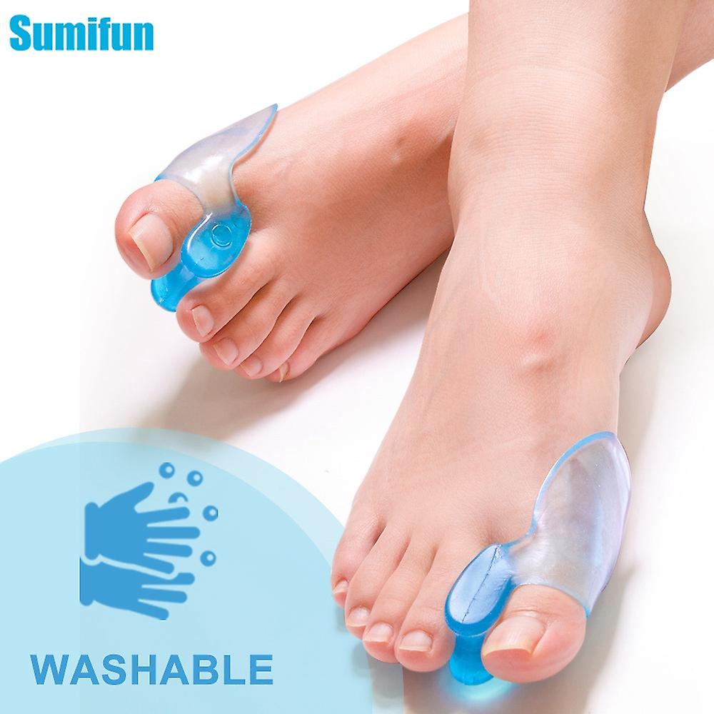 (Y)2pcs Big Toe Separator Bone Corrector Straightener Thumb Valgus Separation Pad Silicone Gel Foot Fingers Protector Bunion