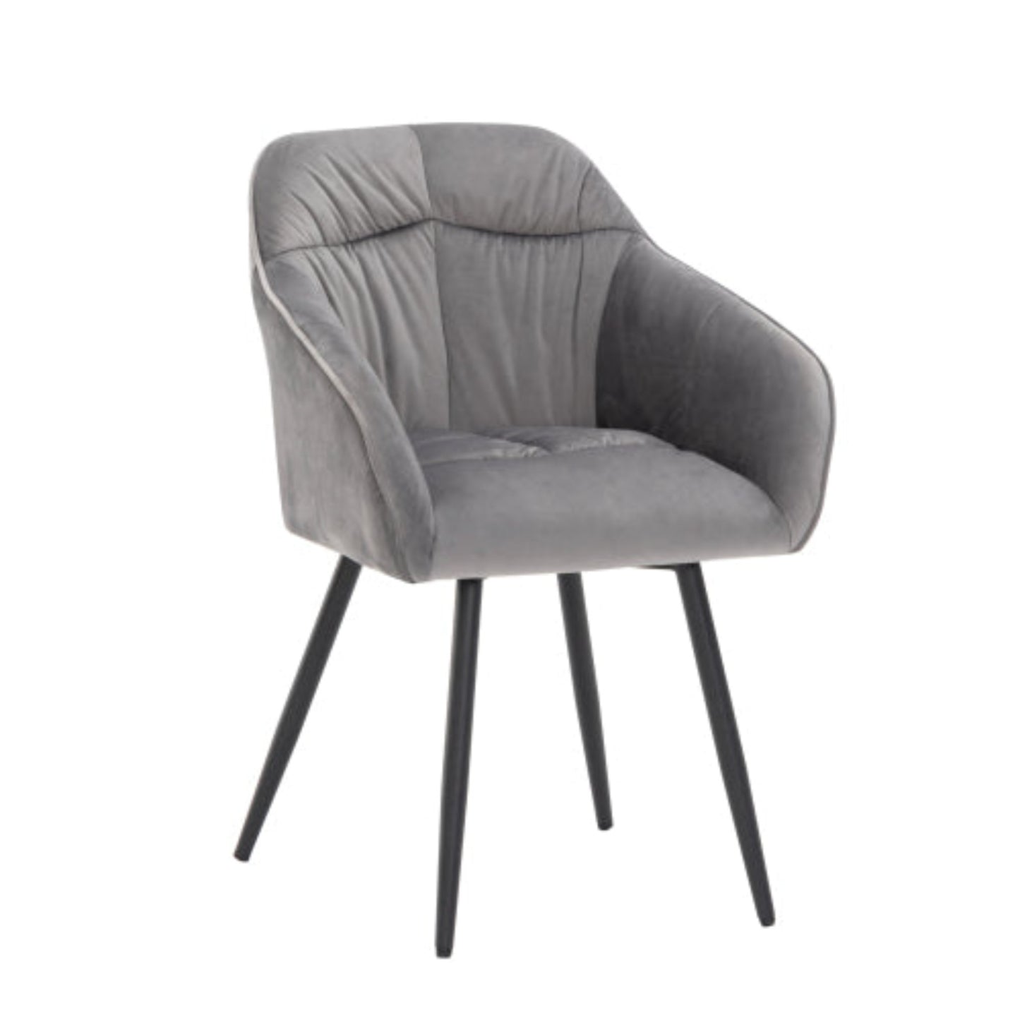 (p)Grey Velvet Dining Chairs with Metal Legs - Upholstered for Luxurious Living and Dining