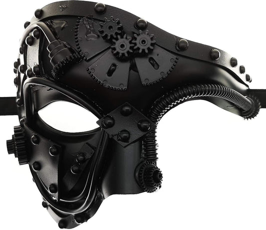 (Y)Metal Cyborg Mask, Masquerade Mask For Halloween Costume Party/phantom Of The Opera/mardi Gras Ball