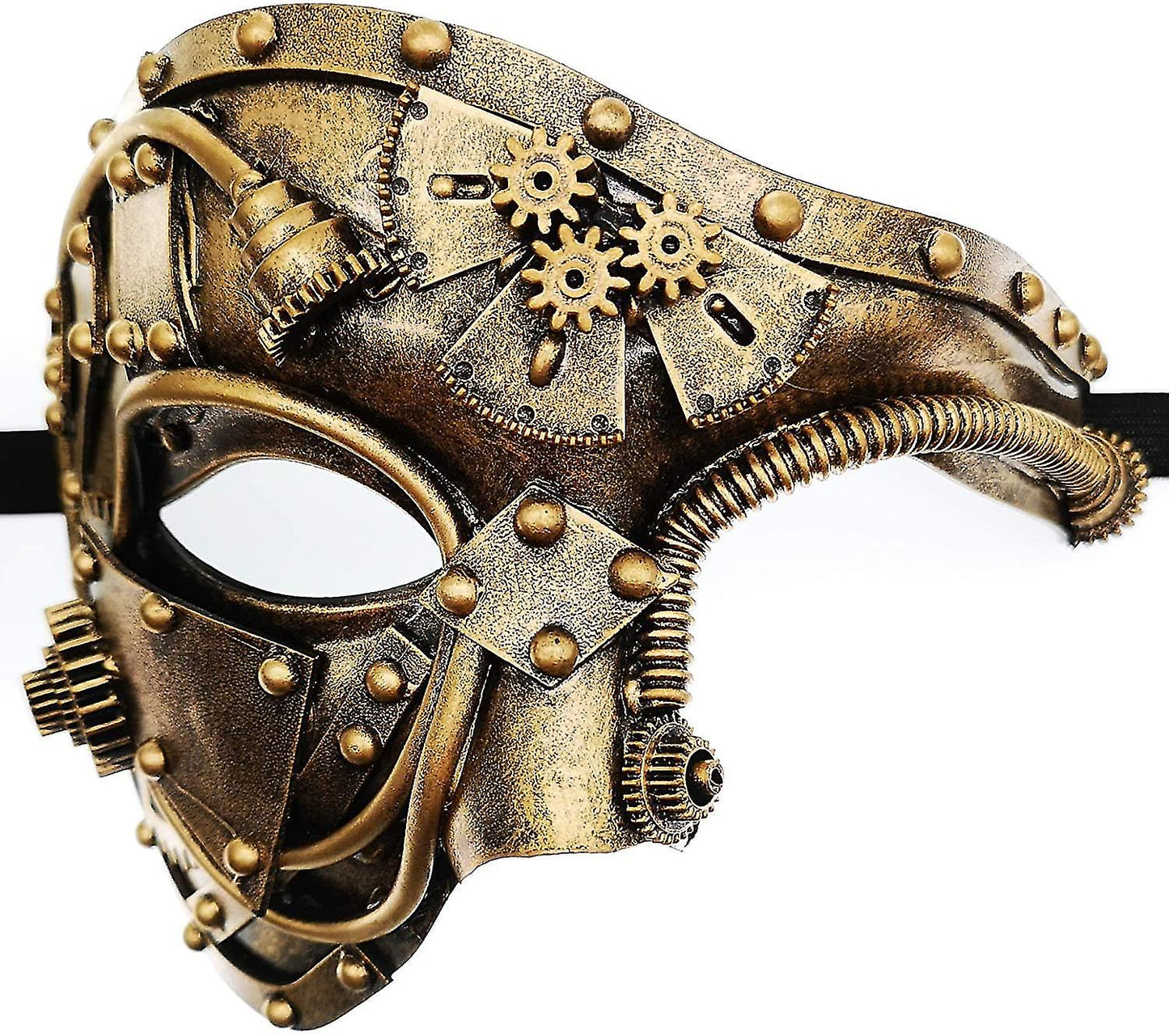 (Y)Metal Cyborg Mask, Masquerade Mask For Halloween Costume Party/phantom Of The Opera/mardi Gras Ball