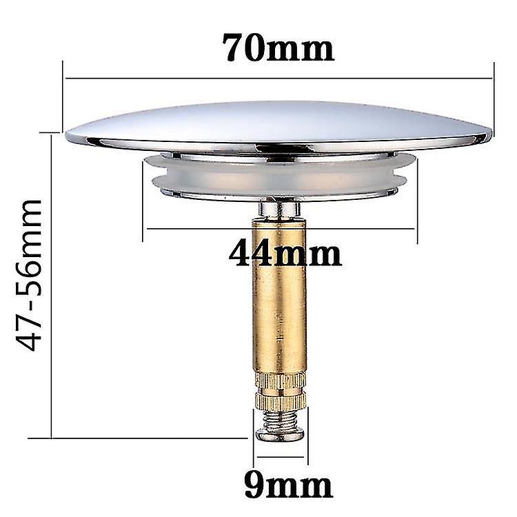 (Y)Bath Stopper, 70 Mm, With Double Seal, Height Adjustable, Universal