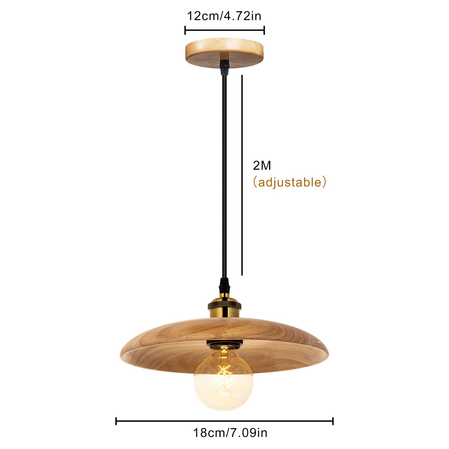 (M)Nordic Solid Wood Chandelier Bedside Small Pendant Light For Dining Room Bedroom