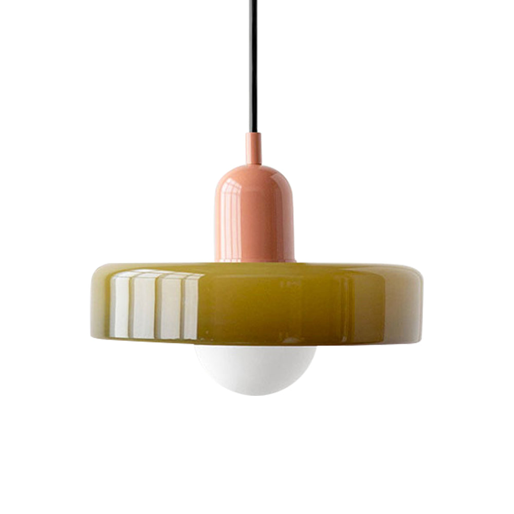 (M)1-Light Glass Pendant Light Fixture Modern Small Lamps for Living Room/Kitchen