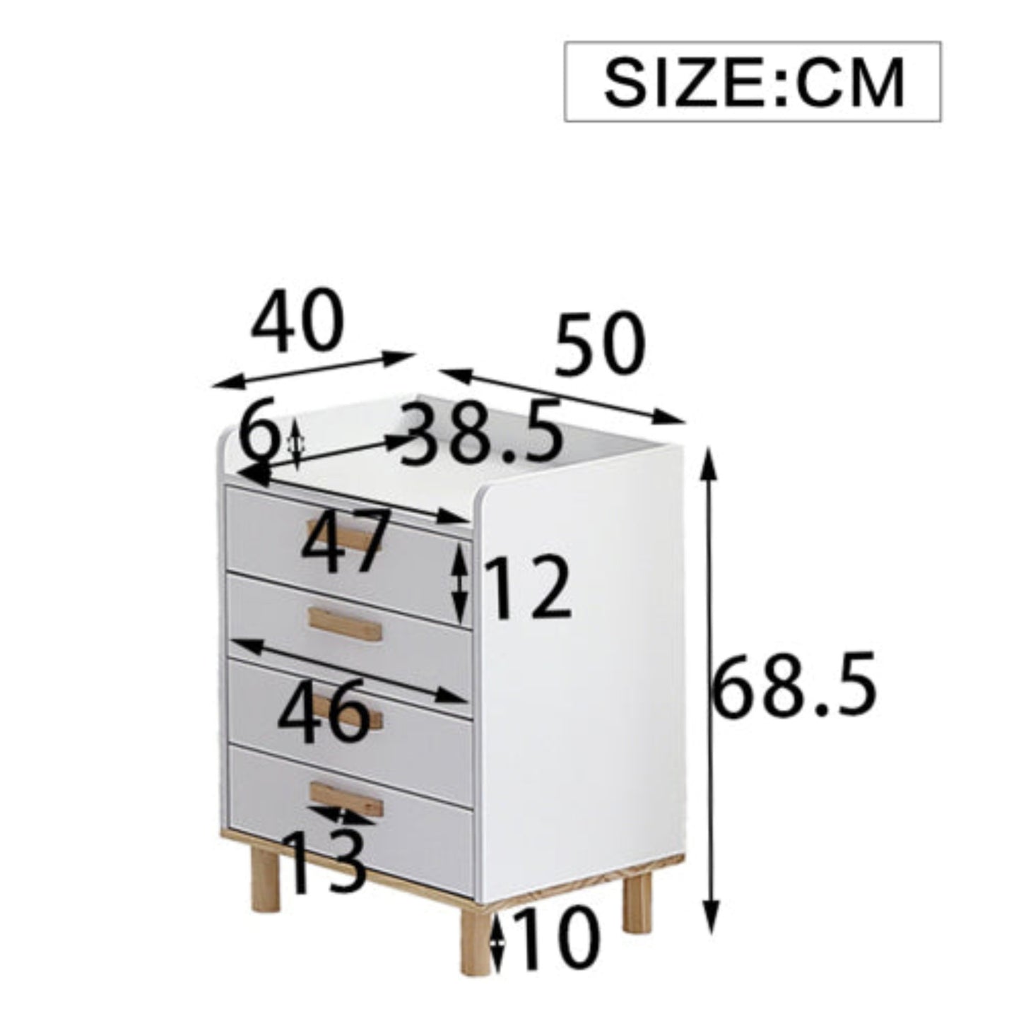 White Natural Multi-Drawer Chest with Pine Frame - Children's Storage Masterpiece