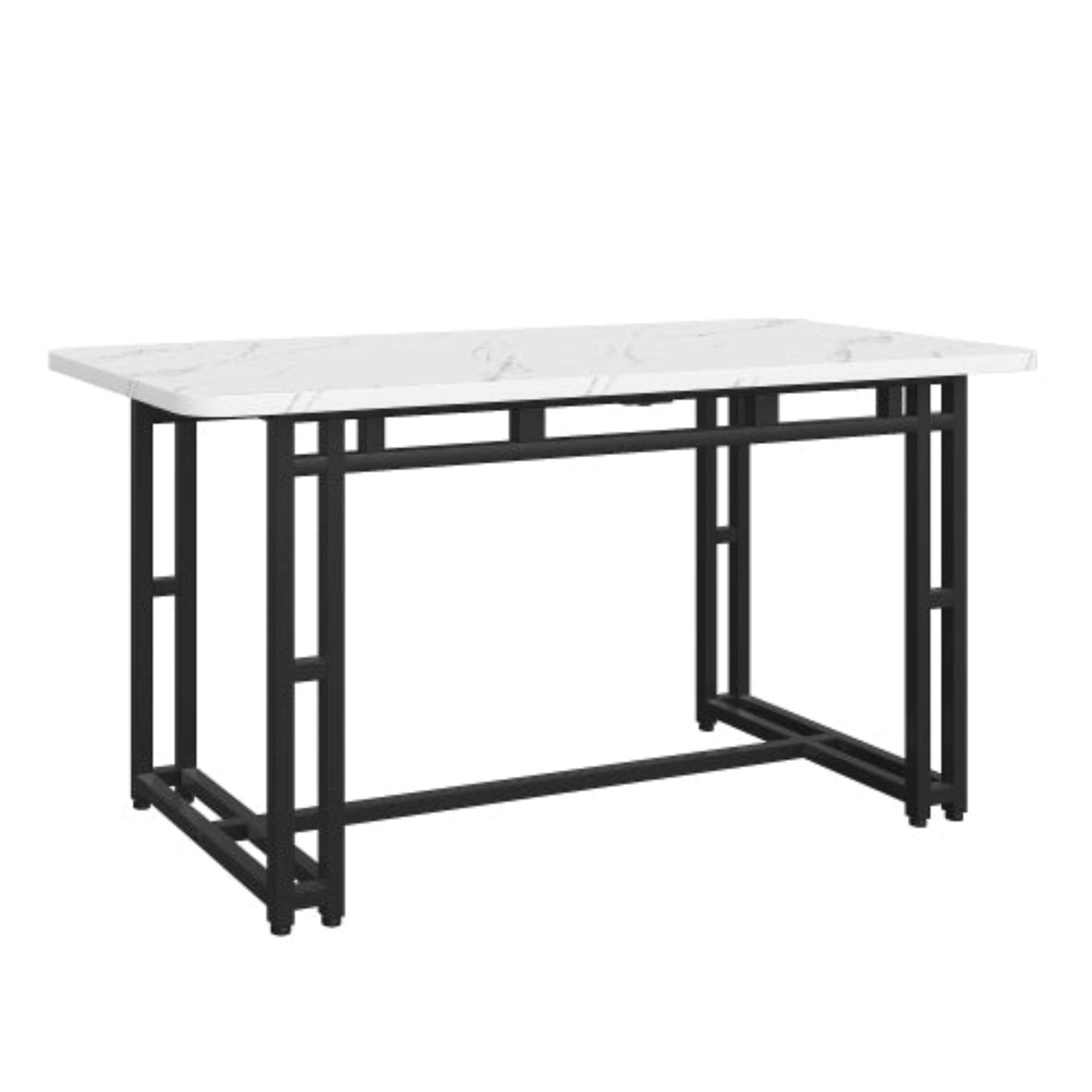 (P)Modern Rectangular Metal Base, Perfect for Dining Room or Living Space-120x70cm Sleek Luxury Dining Table