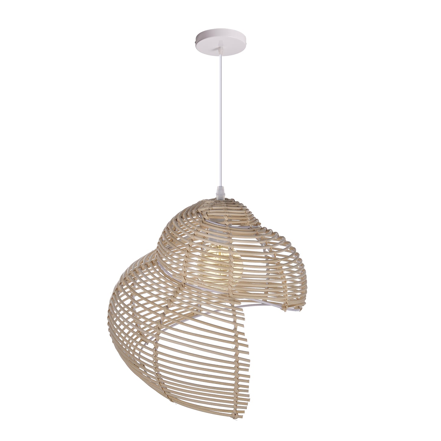 (M) ARTURESTHOME Conch Weave Pendant Light Hanging Chandelier Rattan Handmade Hanging Lights Fixture