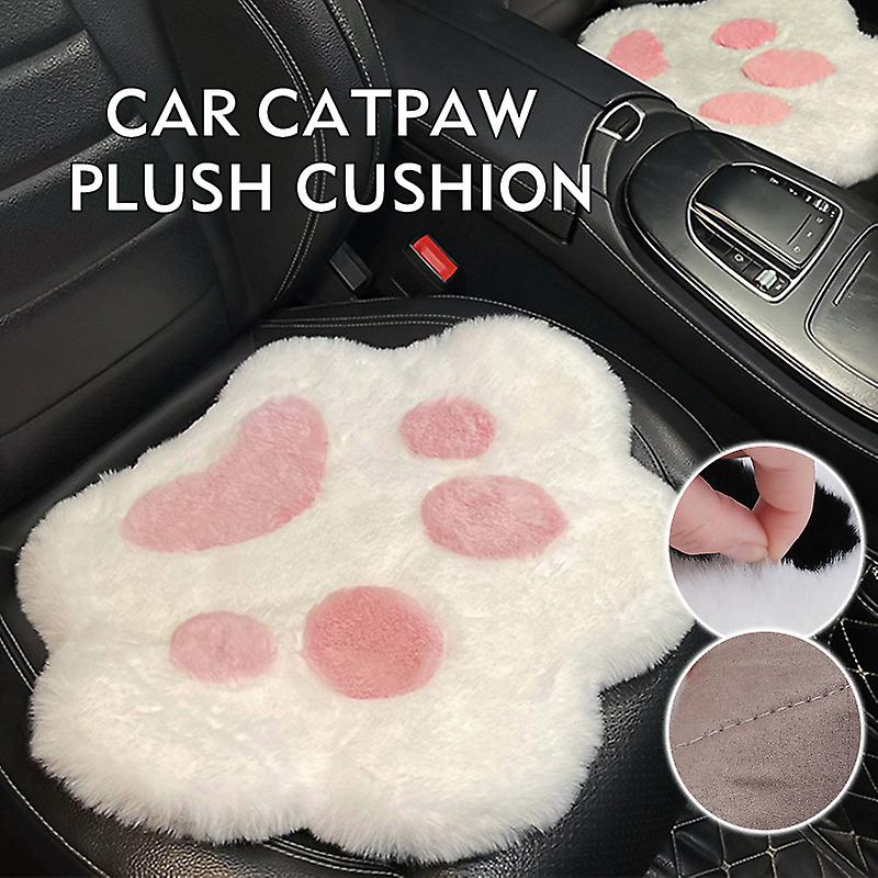 (Y)50x43cm Fluffy Plush Home Car Seat Cushion Cover Mat Cute Cat Claw Sofa Chair Pad Faux Rabbit Fur Seat Pad Car Interior Women