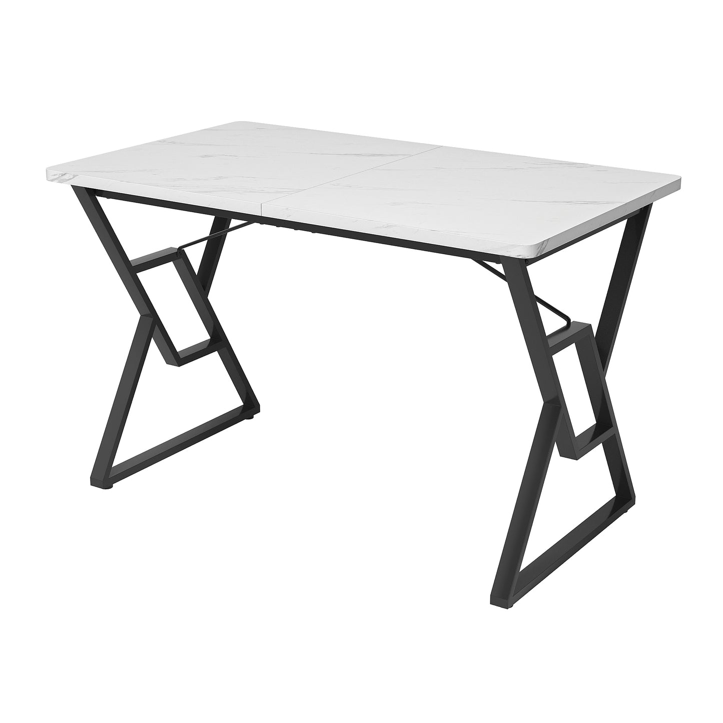 Modern Marble Dining Table-Metal Legs, Stable Frame, Suitable for Kitchen Dining Room