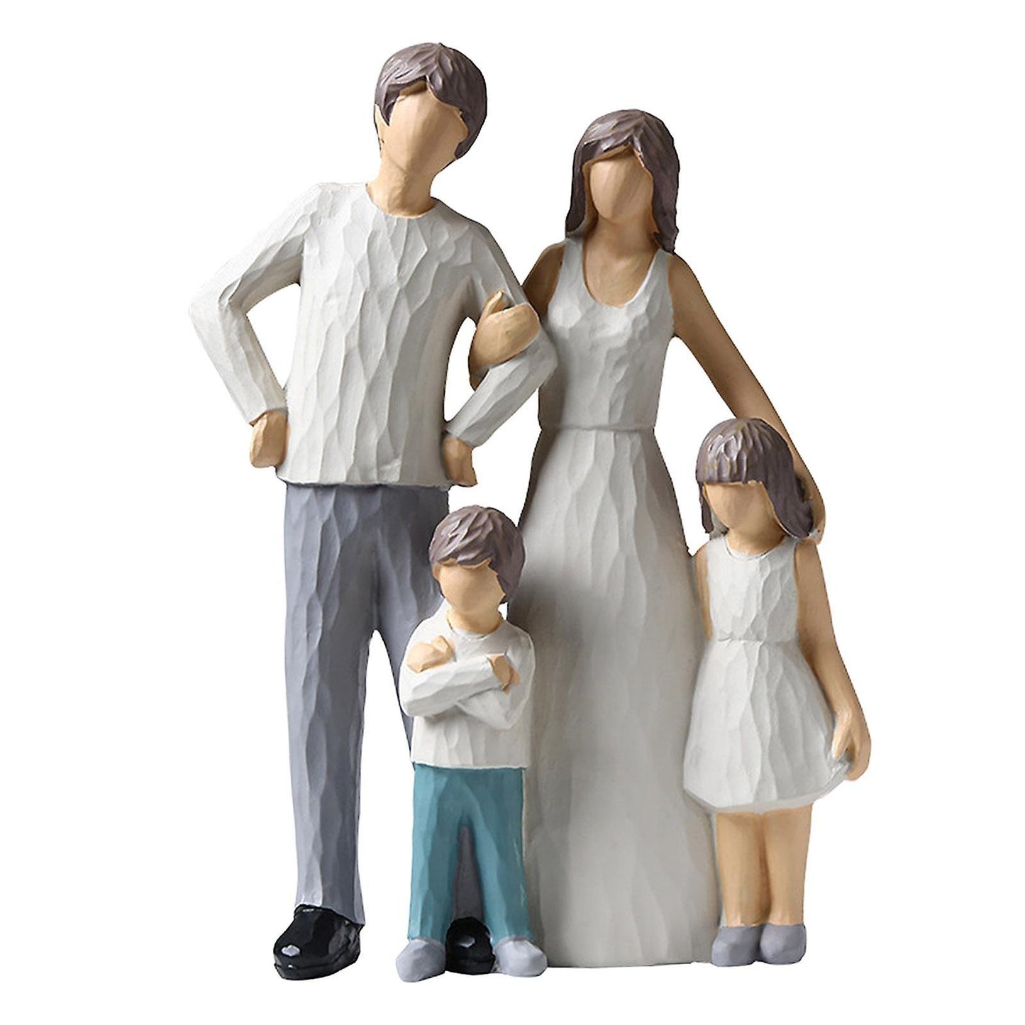 (Y)Resin Craft Figurines Family Member Statue Sculptures 4 Member Family