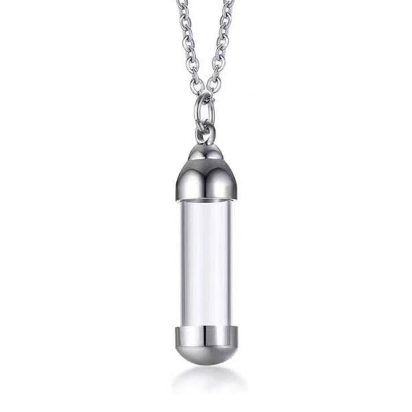 (Y)Blood Vial Necklace Cremation Urn Necklace Ashes Holder Tube Necklace Pendant