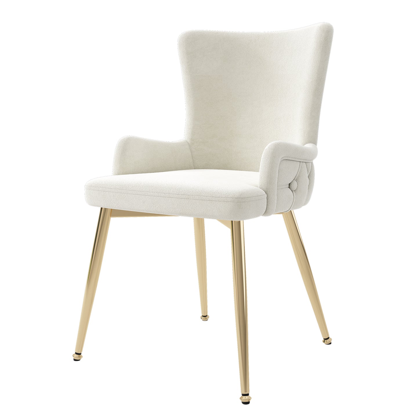 Beige Velvet Dining Chairs with Gold Legs - Luxurious Living Room Seating