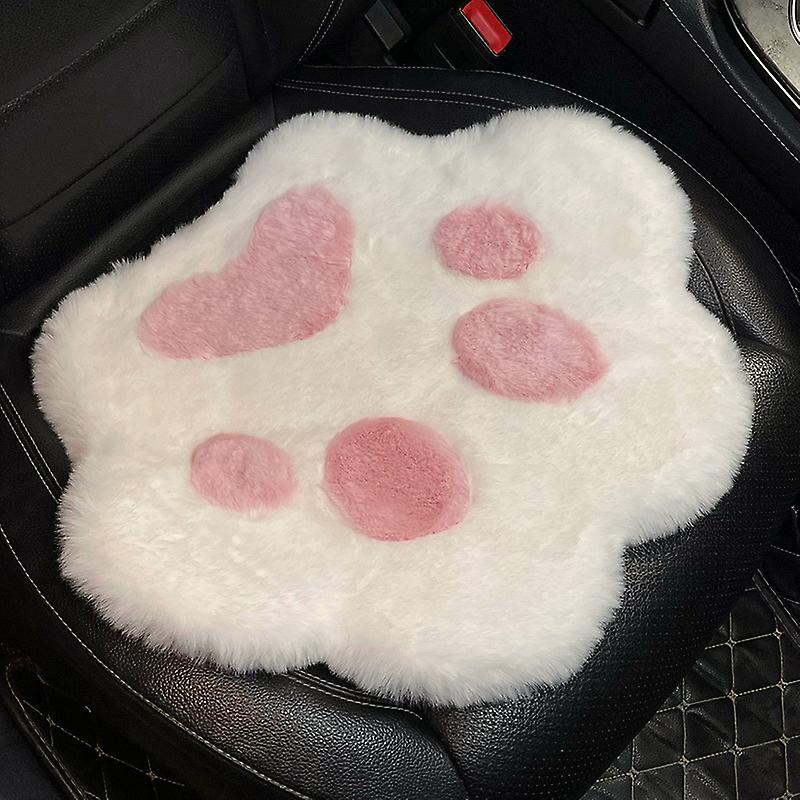 (Y)50x43cm Fluffy Plush Home Car Seat Cushion Cover Mat Cute Cat Claw Sofa Chair Pad Faux Rabbit Fur Seat Pad Car Interior Women