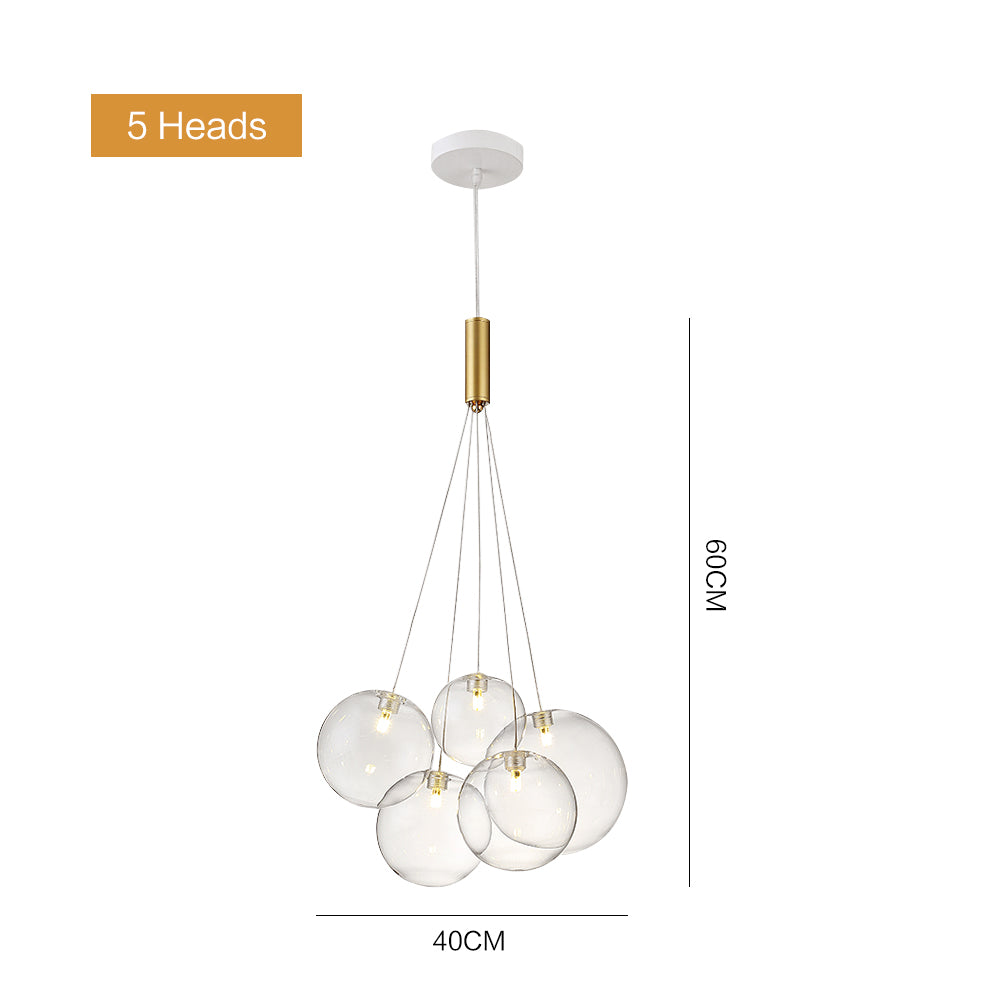 (M)Brass Globe Glass Pendant Light for Living Room/BedRoom