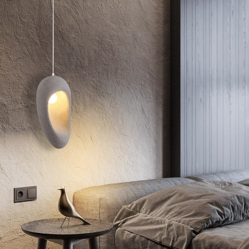 (Z)Wabi-Sabi Style Resin Pendant Light, Interpreting the Aesthetics of Rustic and Tranquil Light and Shadow