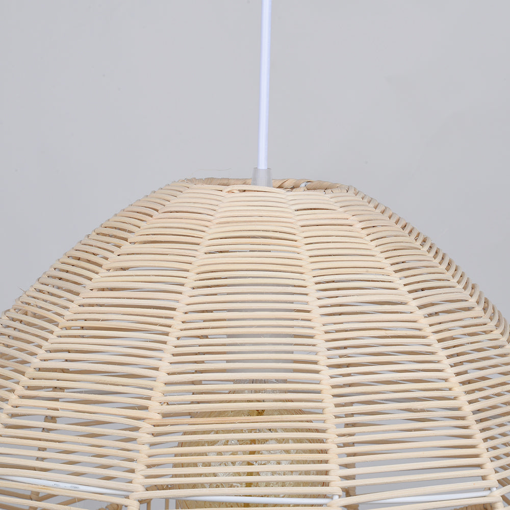 Dome Rattan Pendant Light Natural For Living Room