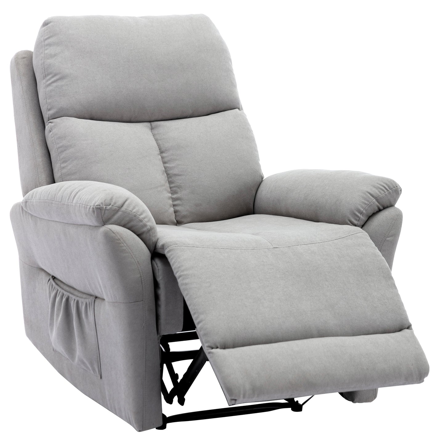 Fabric Armchair with Manual Lounger and Footrest - Comfort for Living Room