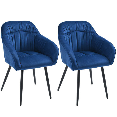 (p)Blue Velvet Upholstered Dining Chairs with Metal Legs - Stylish and Comfortable