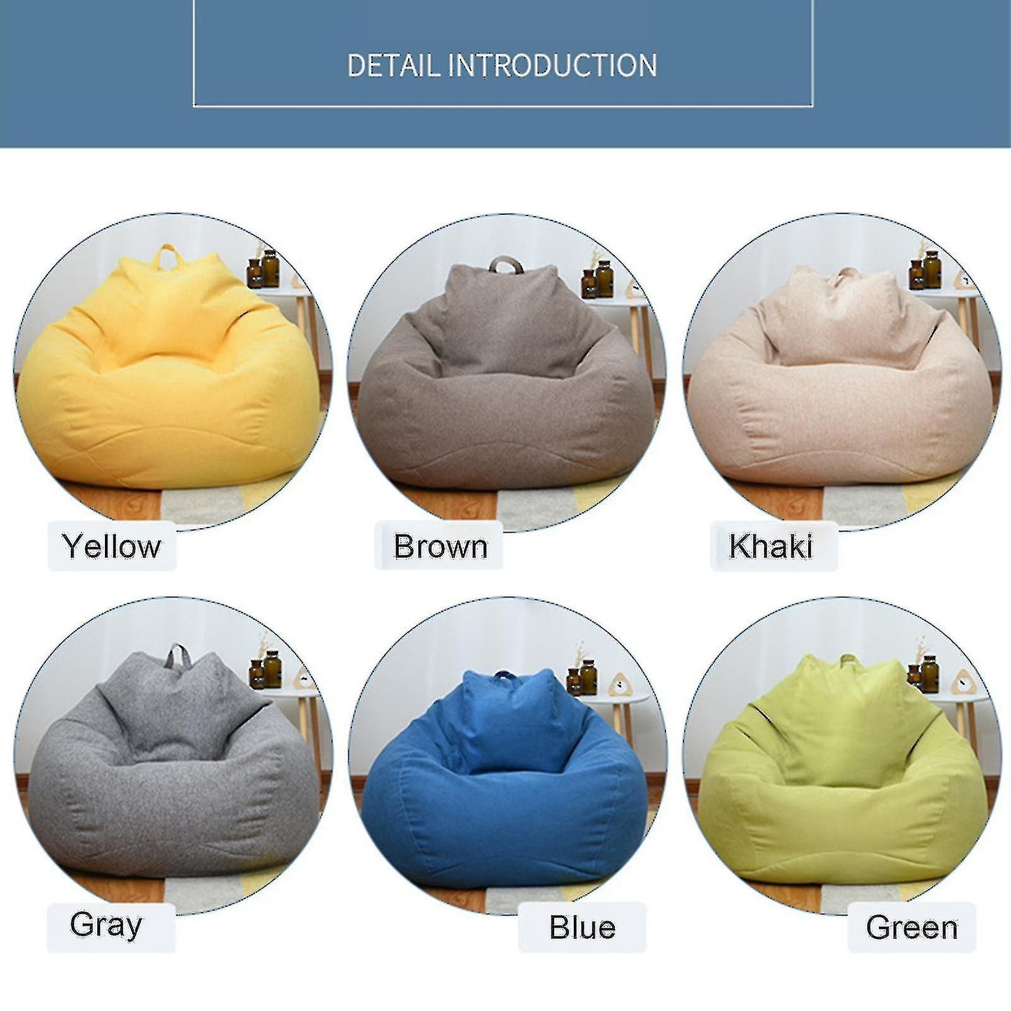 (Y)Sswyv-new Extra Large Bean Bag Chairs Couch Sofa Cover Indoor Lazy Lounger For Adults Kids Sellwell Empty Shell