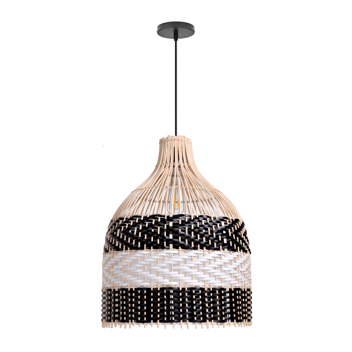 Drum Rattan Pendant Light Fixture For Living Room