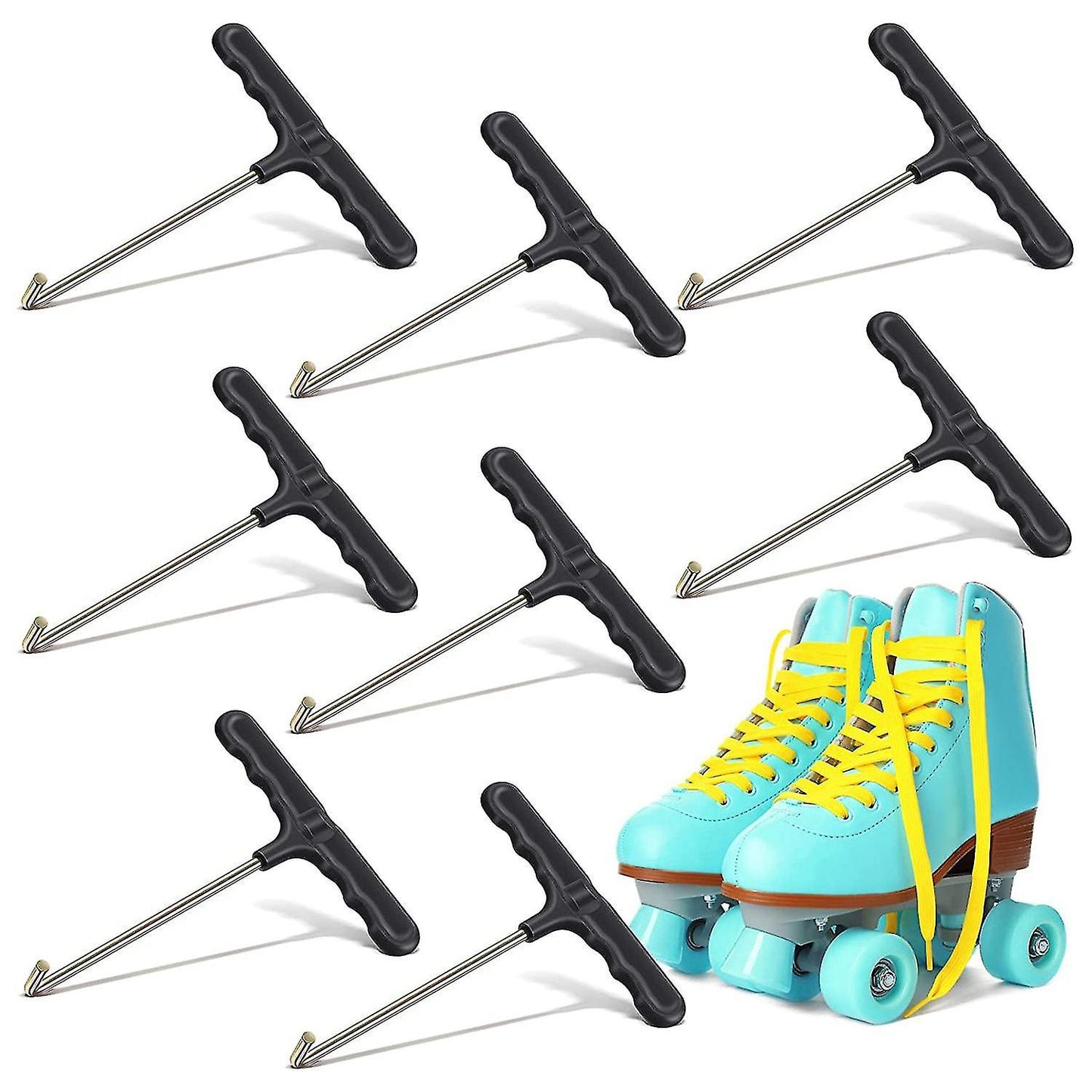 (Y)8 Pieces Ice Skates Laces Skate Tightening Tool Ice Skates Lace Tightener Hockey Skate Lace